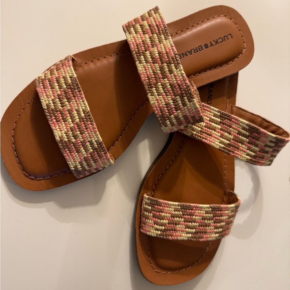Lucky Brand Brown Leather Sandals SZ 6.5